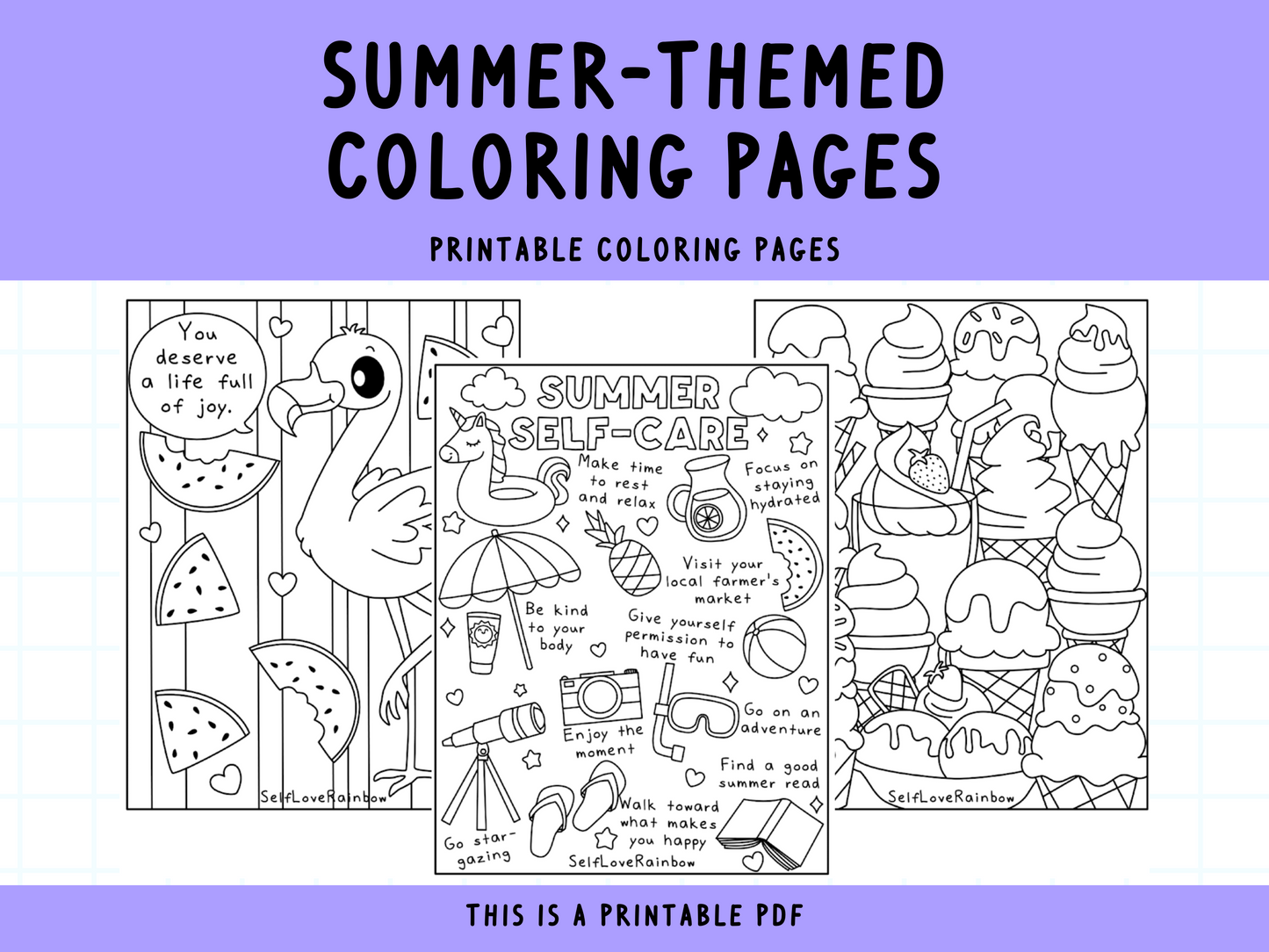 Summer-Themed Coloring Pages