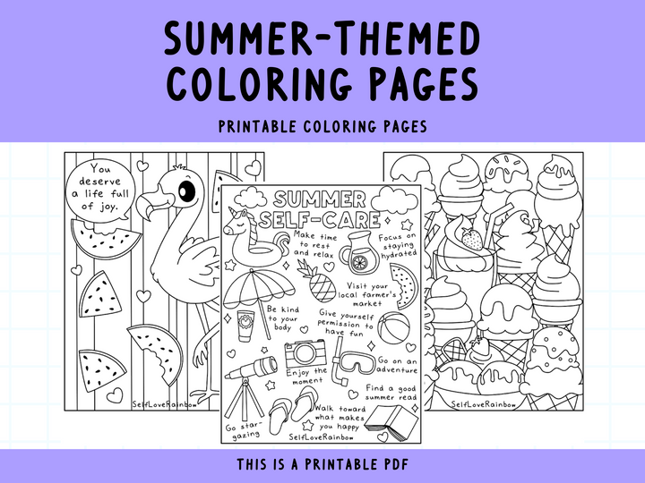 Summer-Themed Coloring Pages