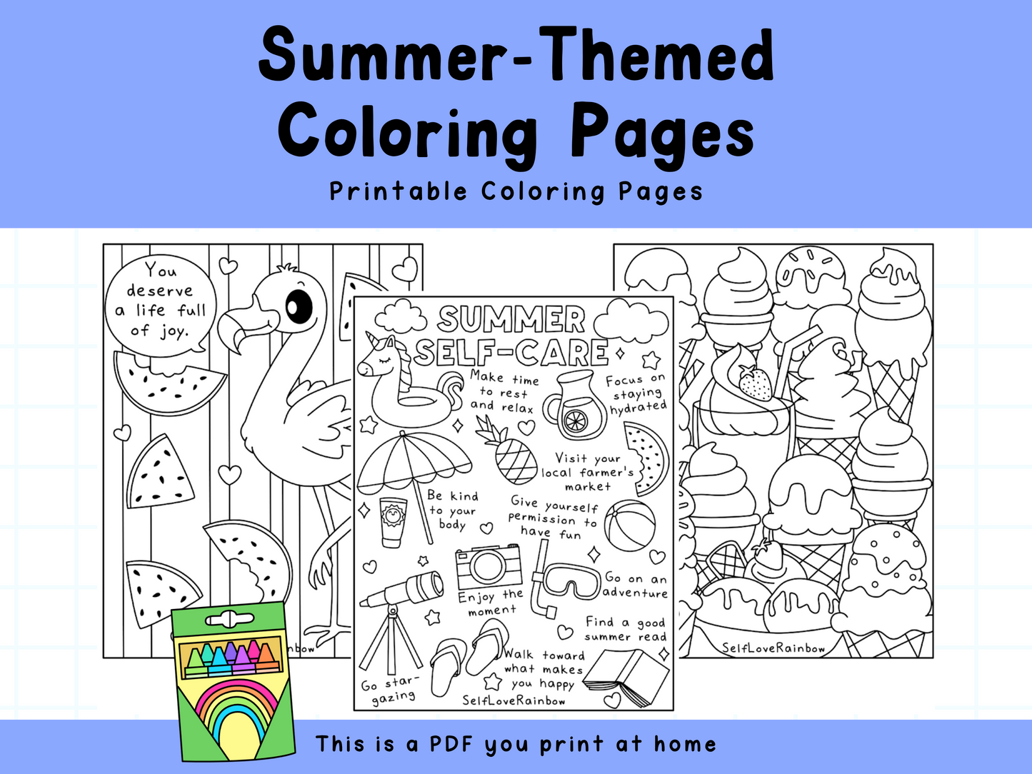 Summer-Themed Coloring Pages