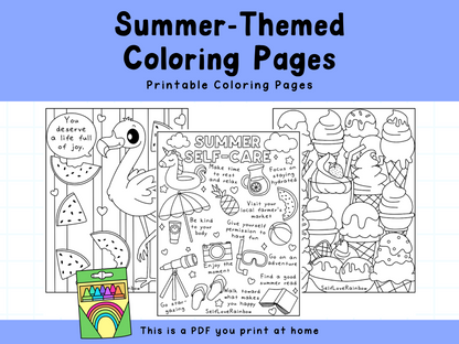 Summer-Themed Coloring Pages