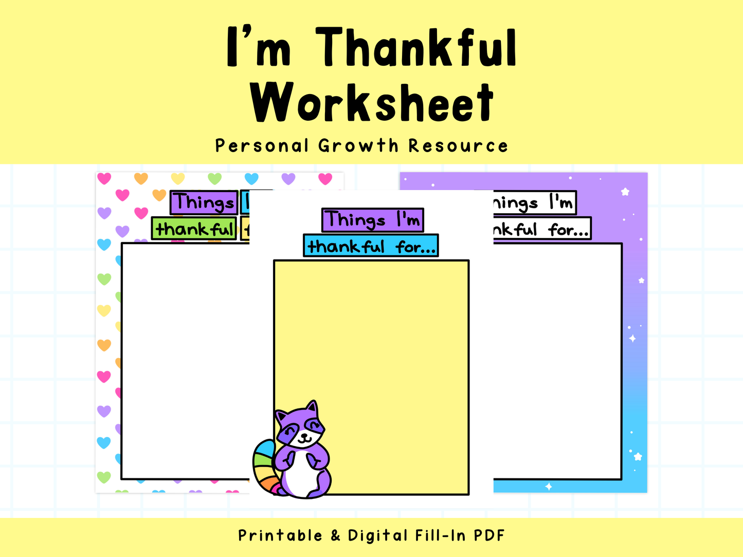 I'm Thankful Worksheet