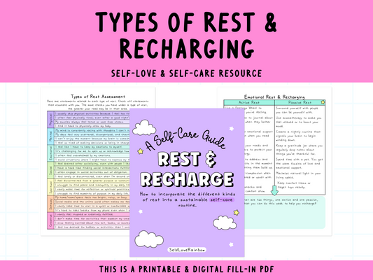 Rest & Recharge | Types of Resting Workbook