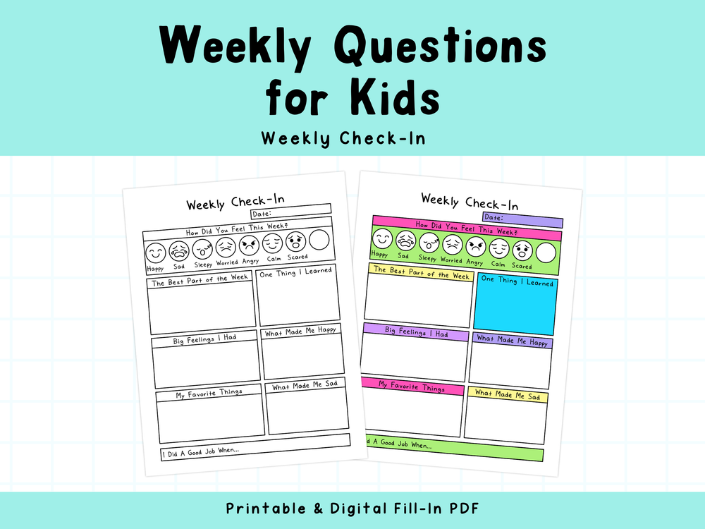 Weekly Check-In For Kids – SelfLoveRainbow
