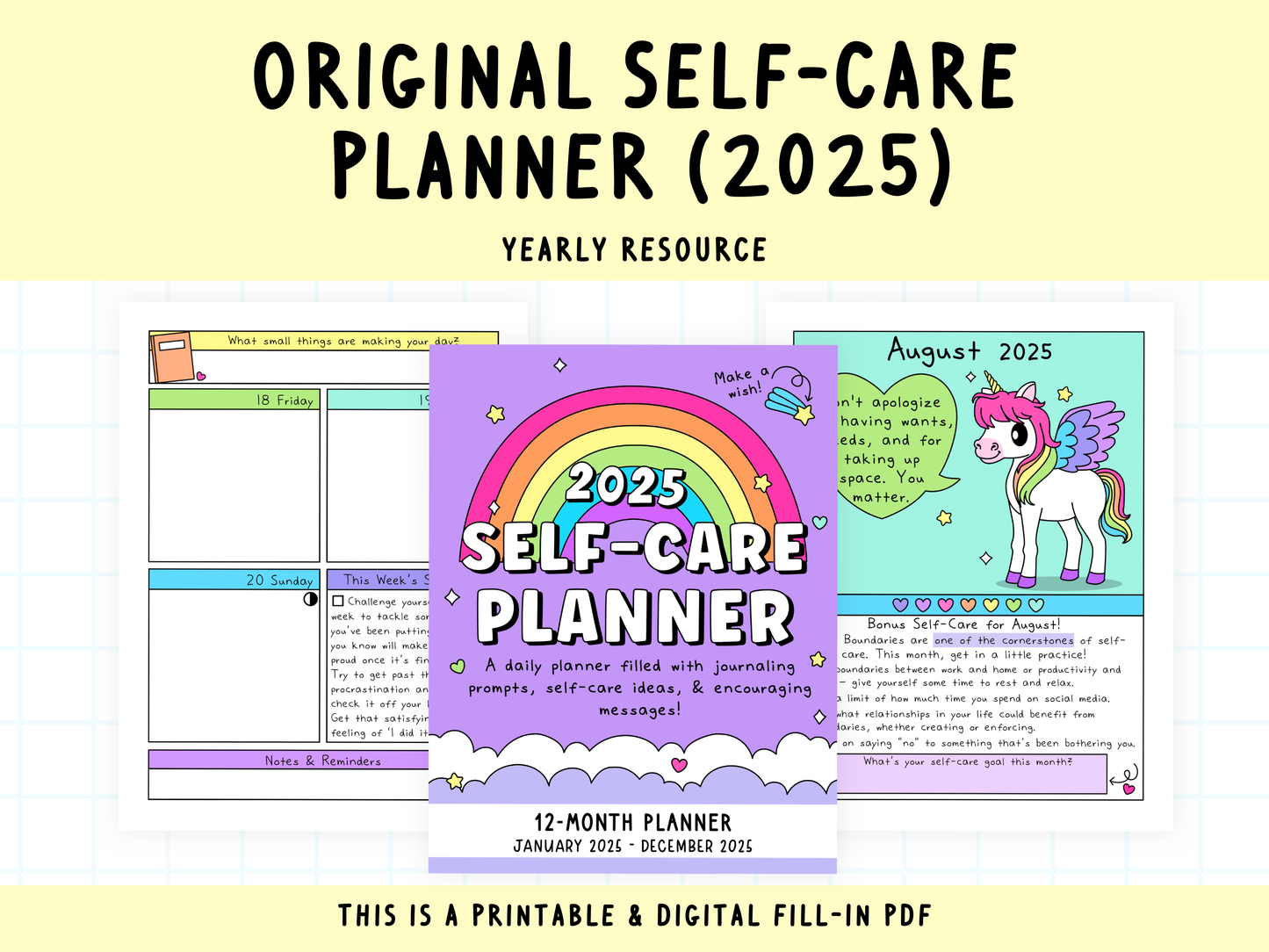 2025 Self-Care Planner