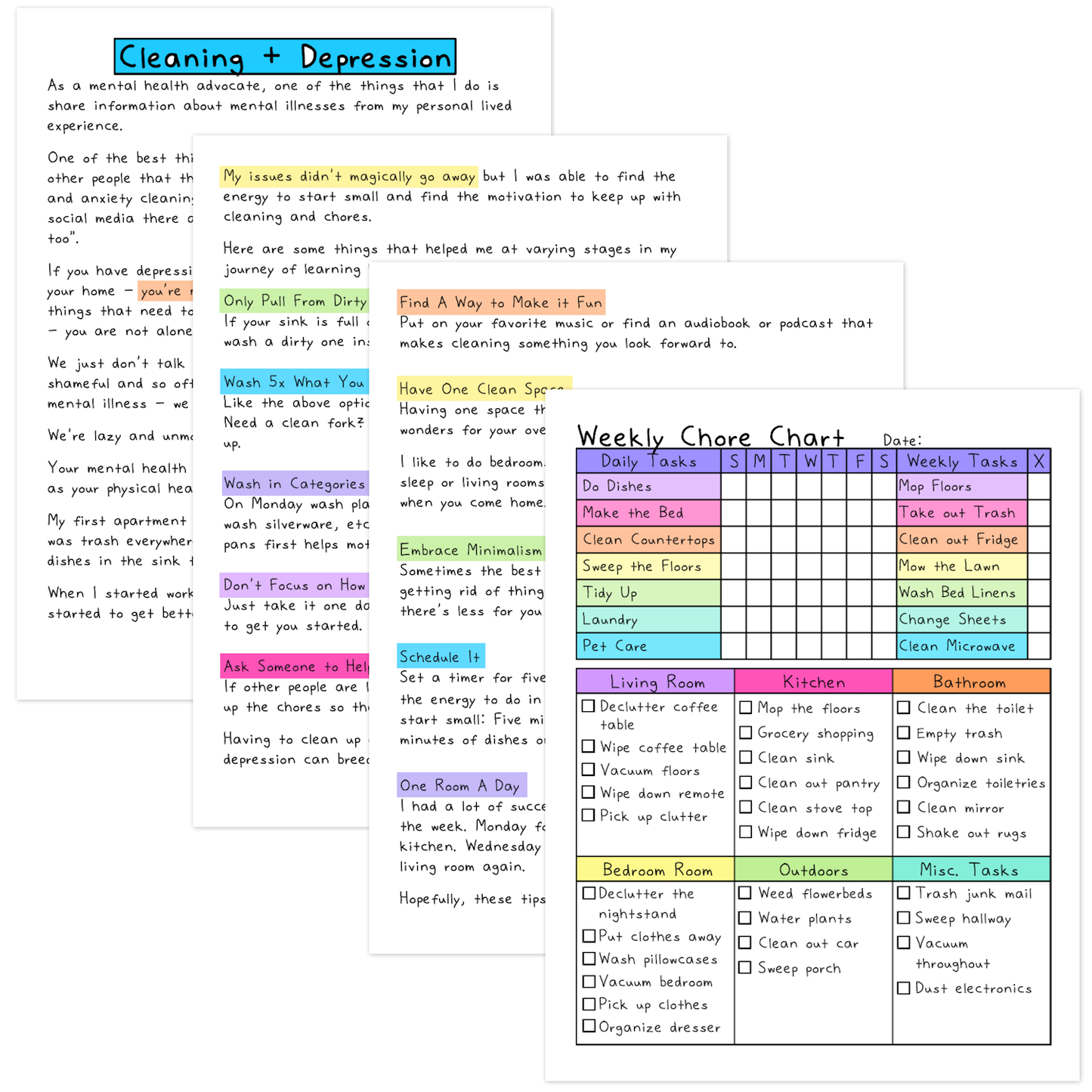 Cleaning Lists & Chore Charts