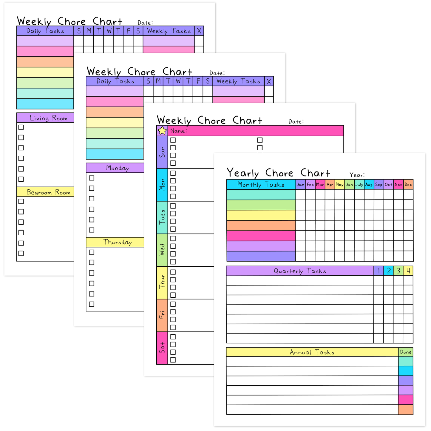 Cleaning Lists & Chore Charts