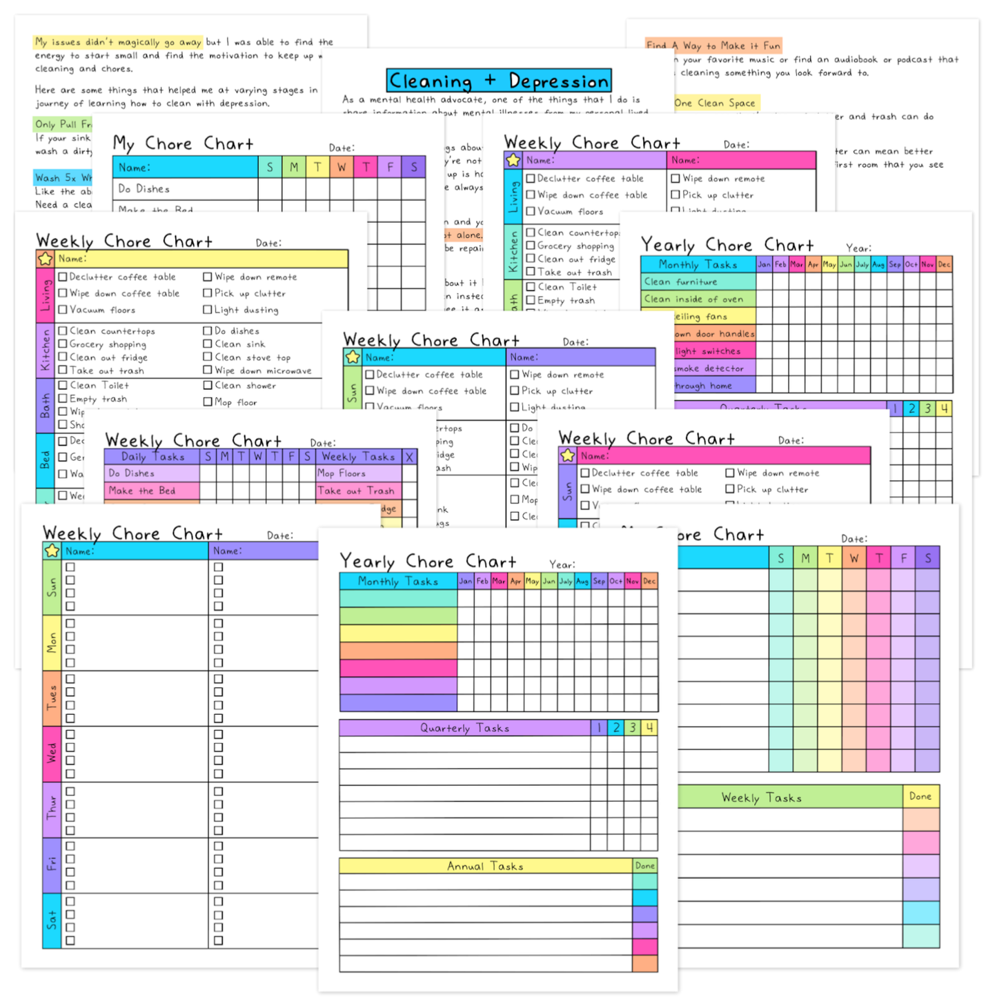 Cleaning Lists & Chore Charts