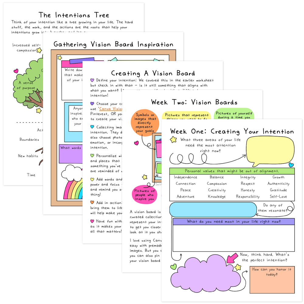 Setting Daily Intentions Worksheets.pdf Setting Intentions Guidebook – SelfLoveRainbow