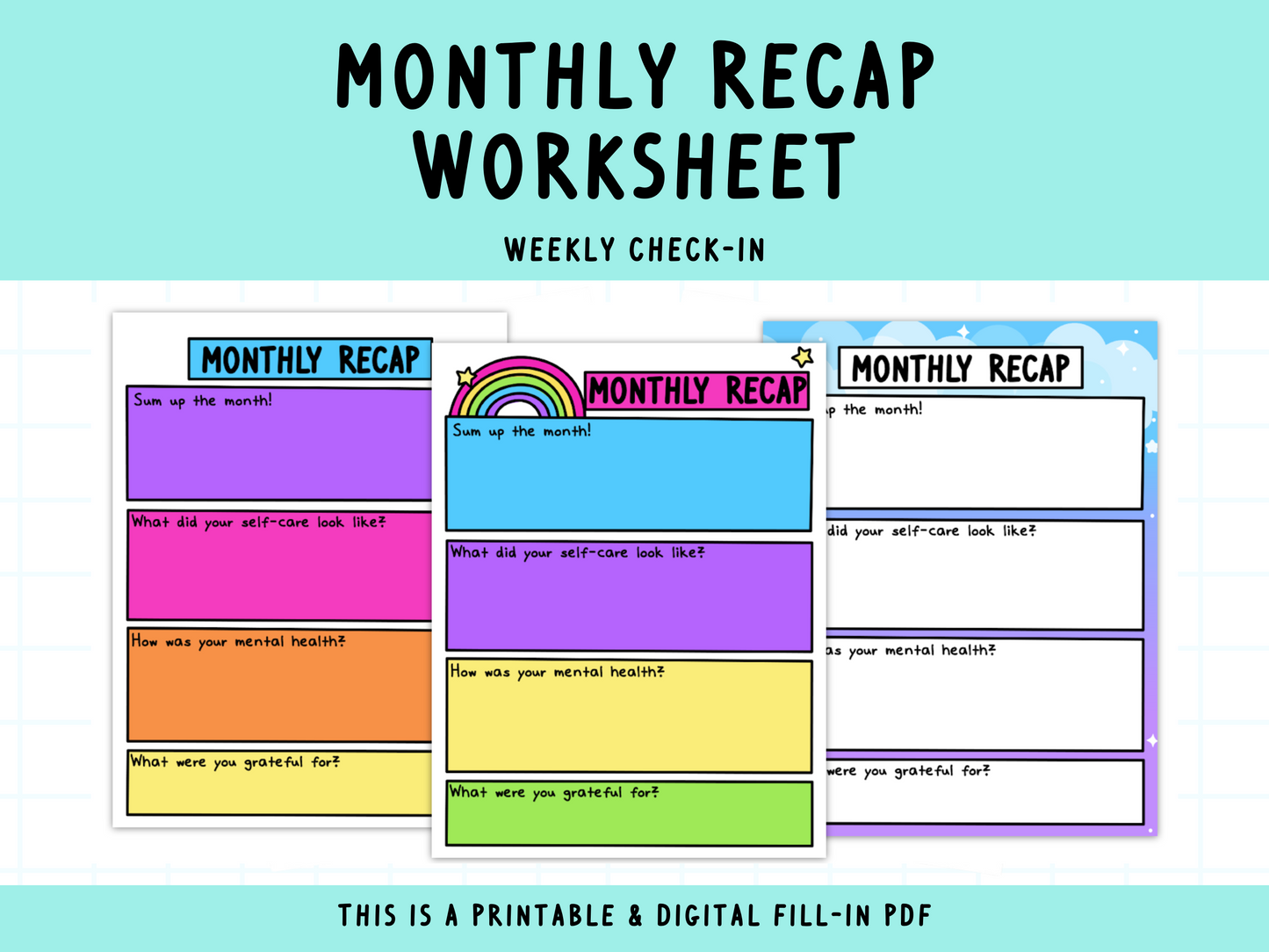 Monthly Recap Worksheet