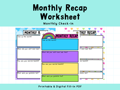 Monthly Recap Worksheet