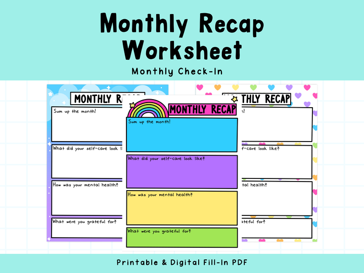 Monthly Recap Worksheet