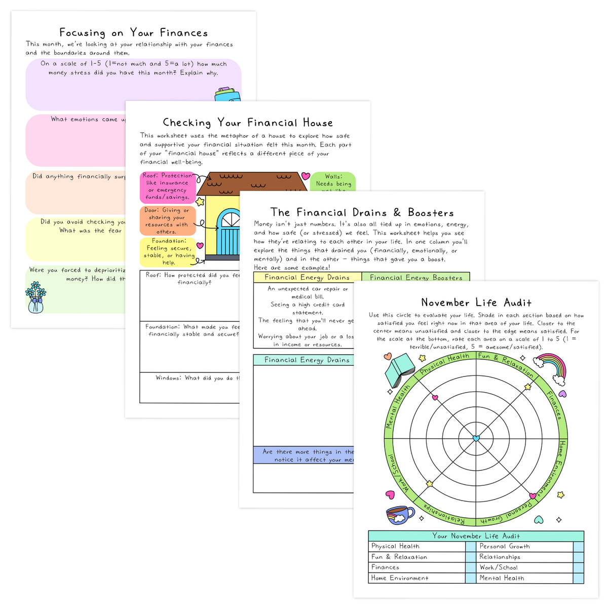 November Life Audit Worksheets