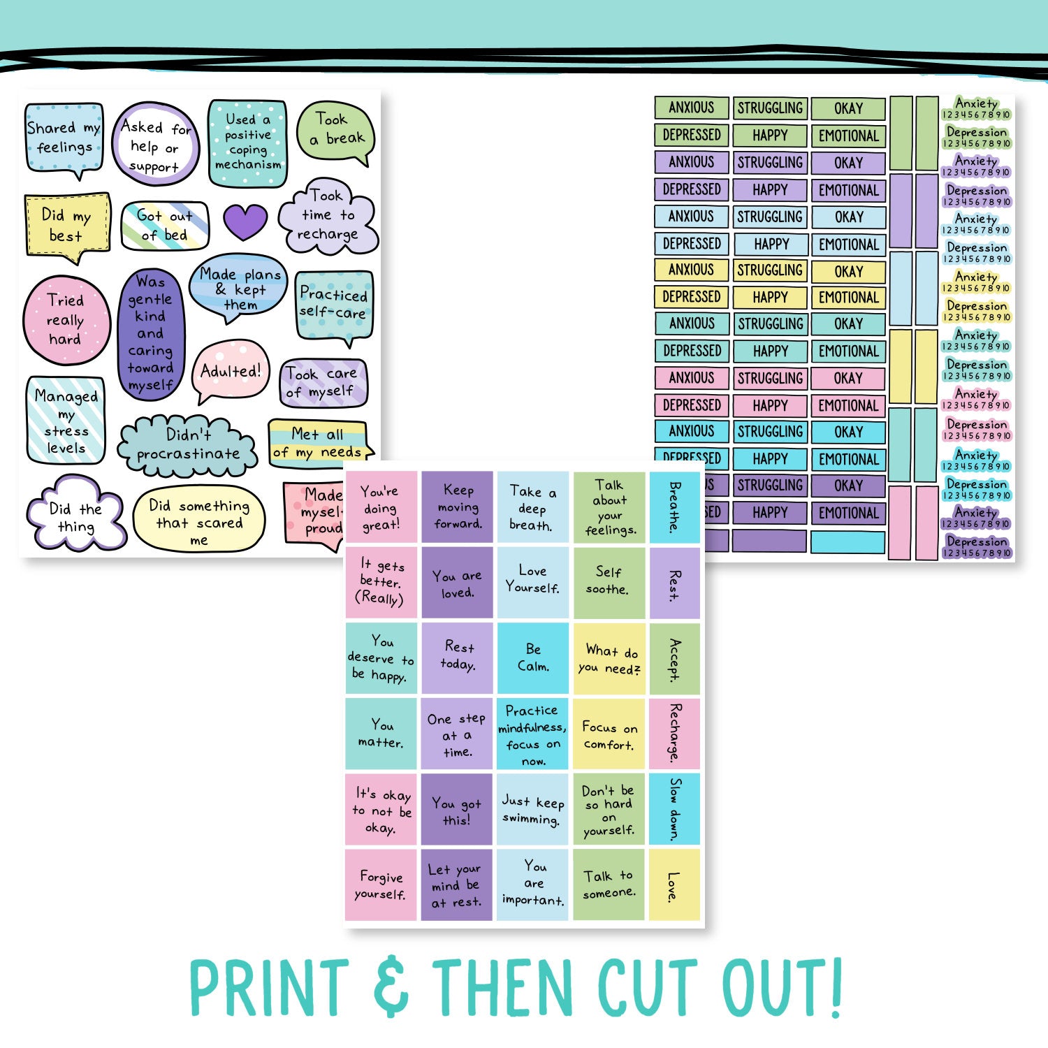 Mental Health Stickers - Print & Cut