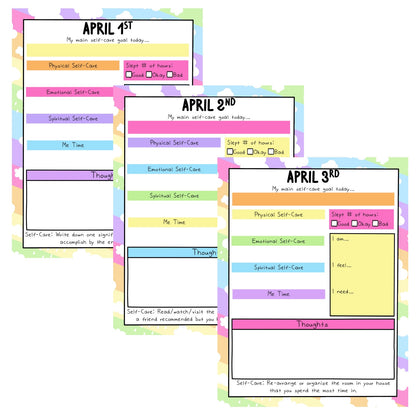 Daily Self-Care Worksheets (April)