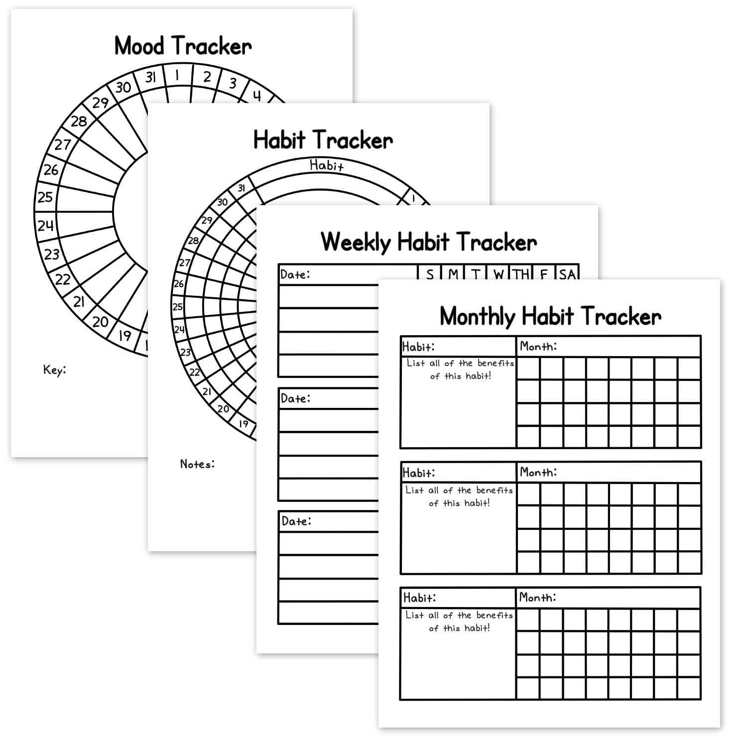 Habit Tracker Worksheets