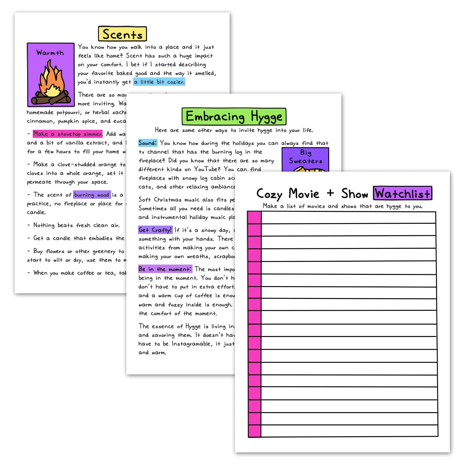 Itty Bitty Hygge Workbook