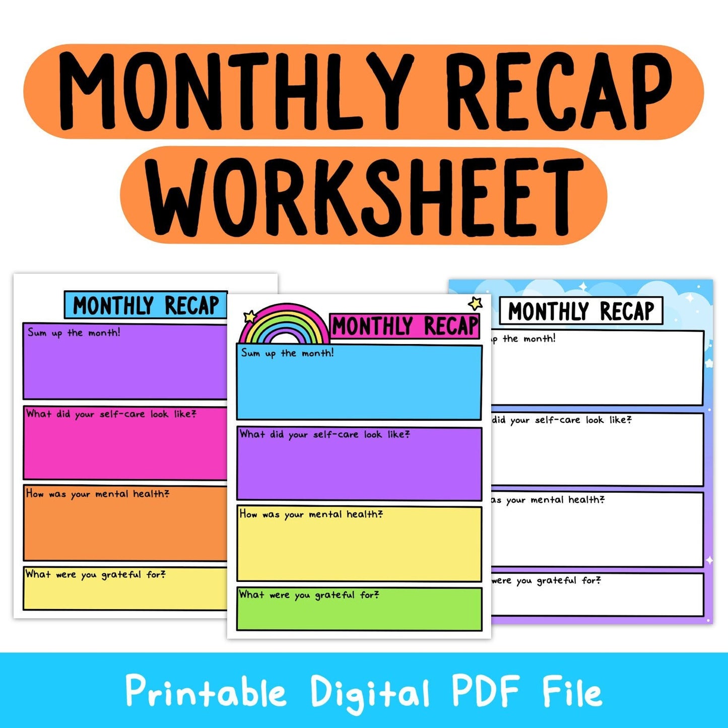 Monthly Recap Worksheet