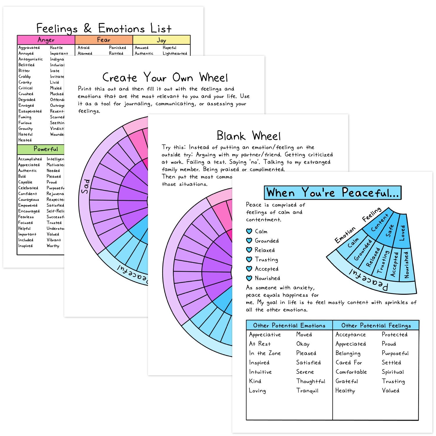 Feelings/Emotion Wheels |