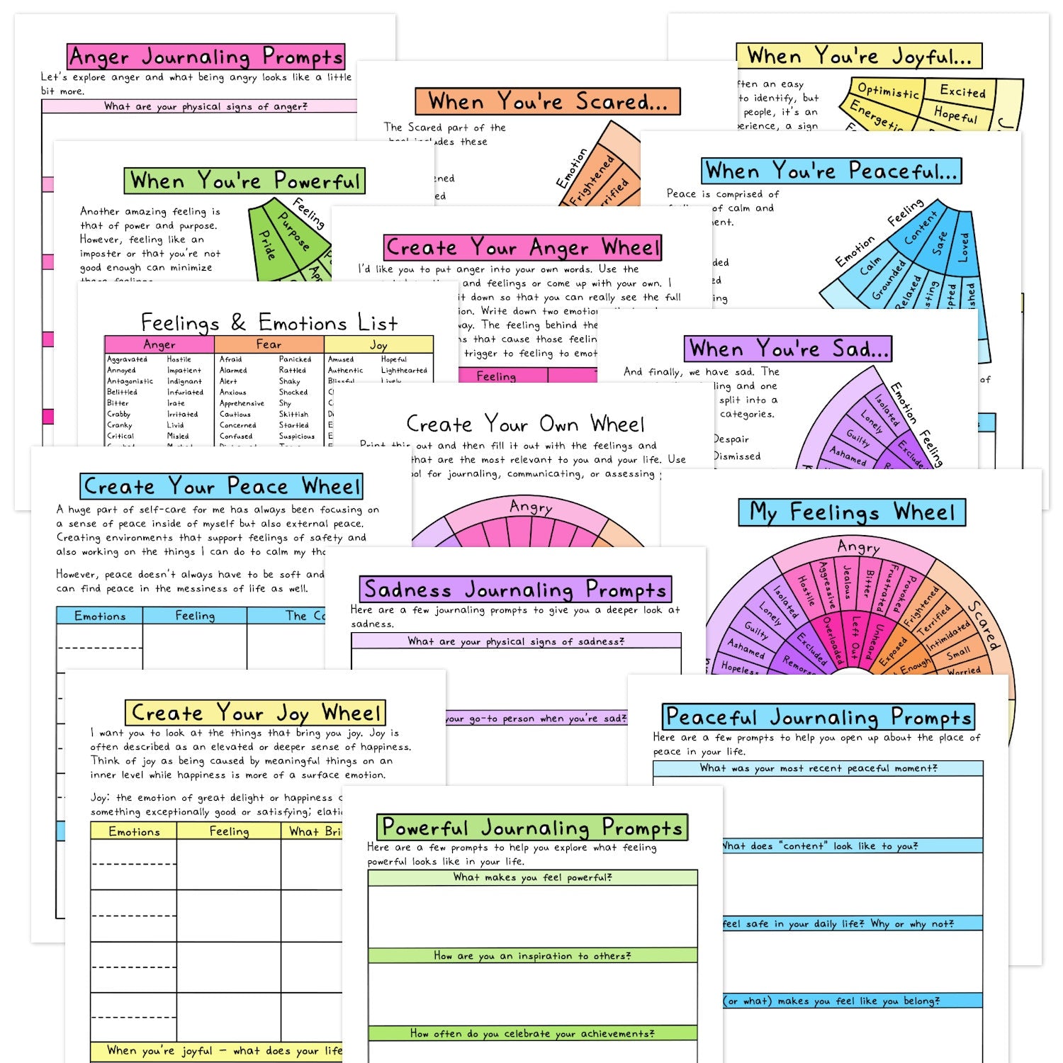 Feelings/Emotion Wheels |