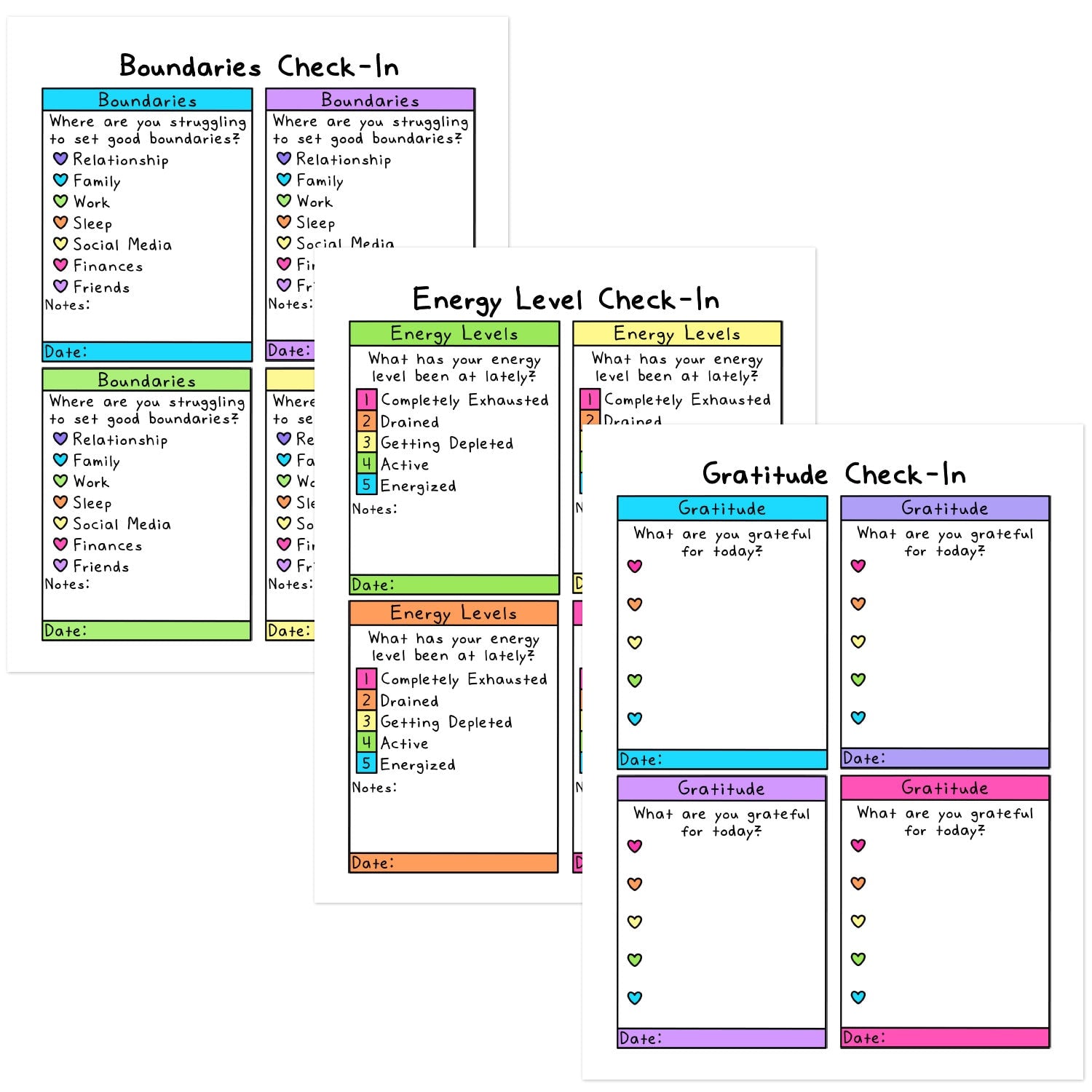 Weekly Check-In Pages Bundle
