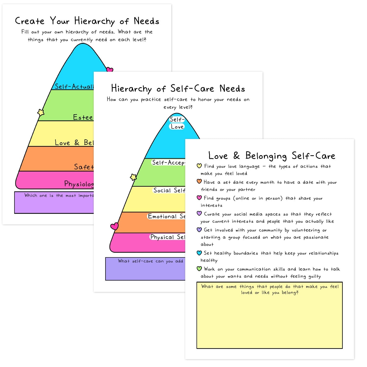 Maslow's Hierarchy of Needs Workbook