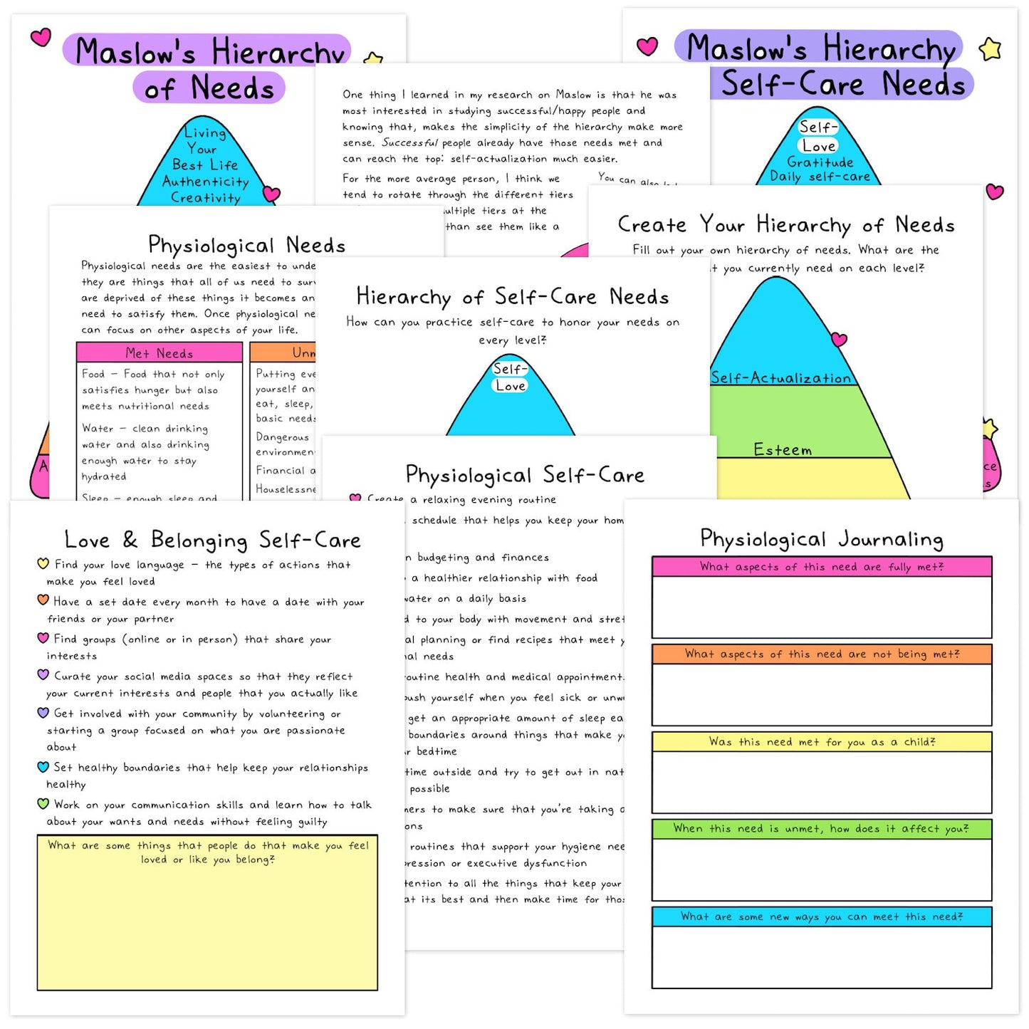 Maslow's Hierarchy of Needs Workbook