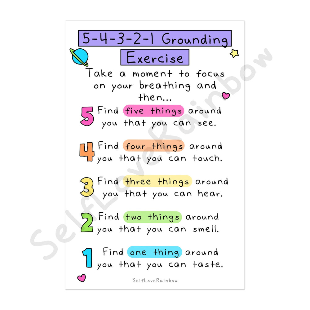 5-4-3-2-1 Grounding Digital Print – SelfLoveRainbow