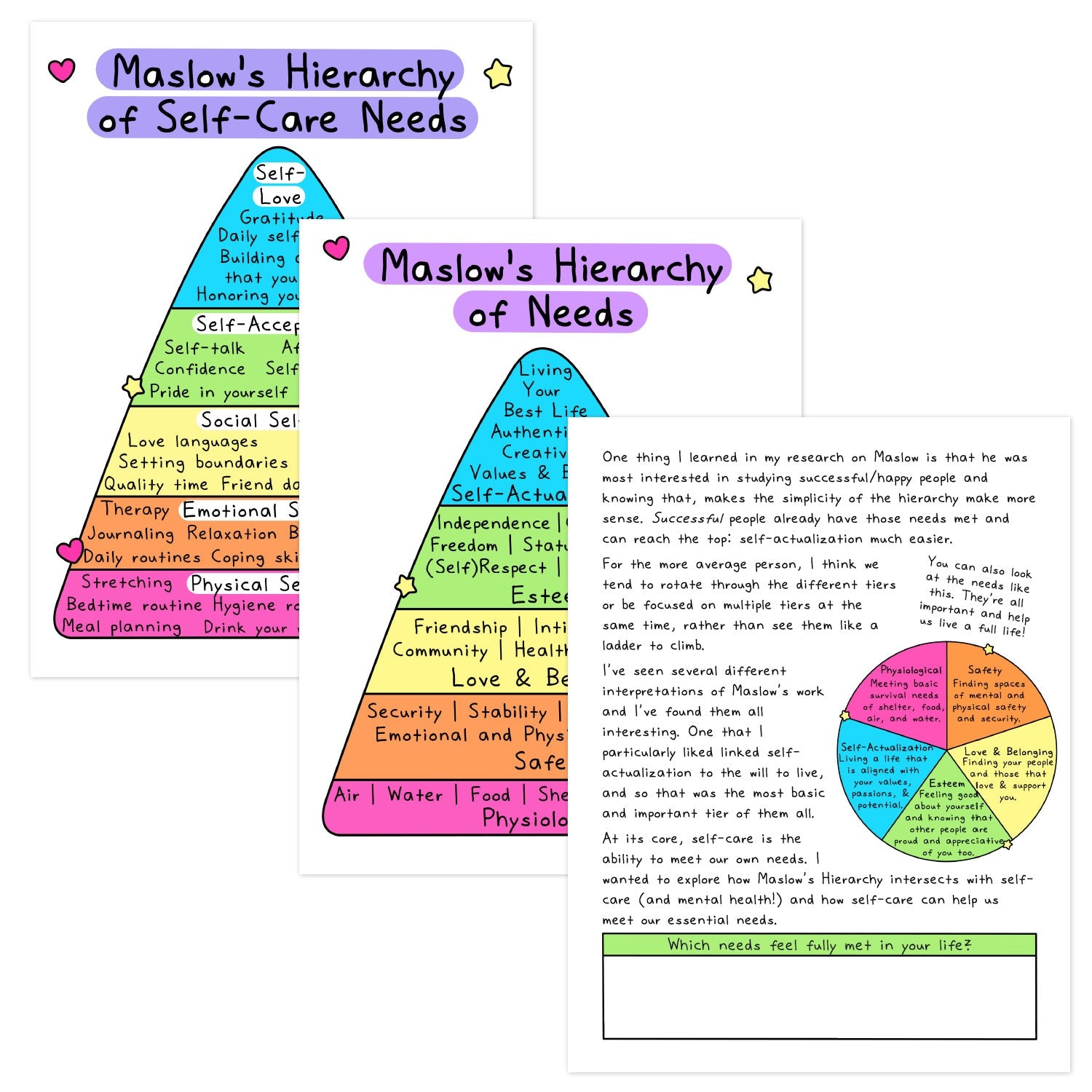 My Pyramid of Self-Care Needs - Self-Love Rainbow