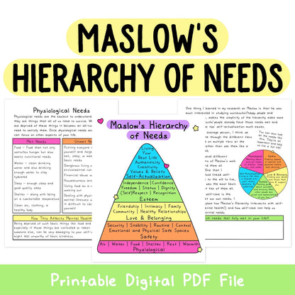 Maslow's Hierarchy of Needs Workbook