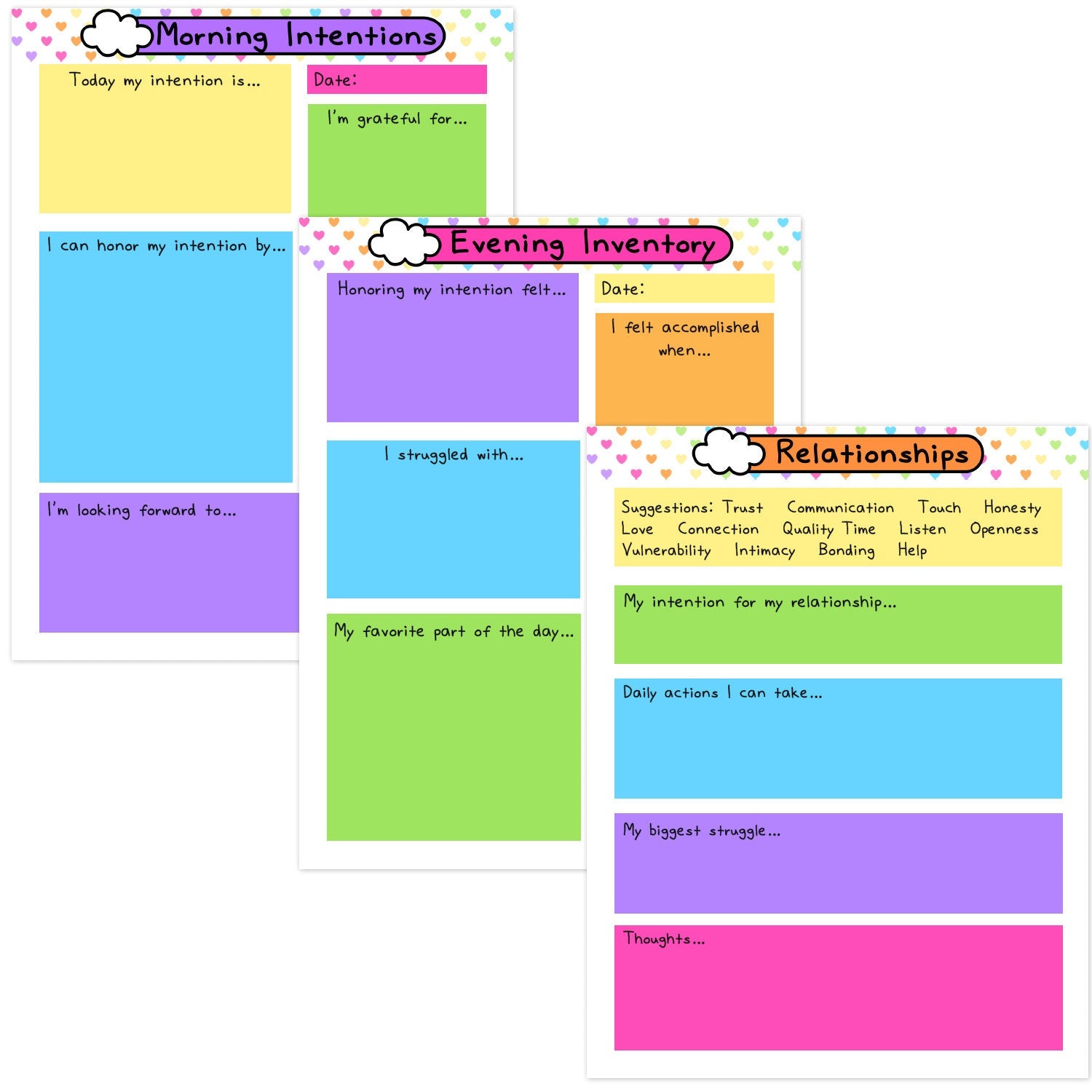 Daily Intentions Workbook