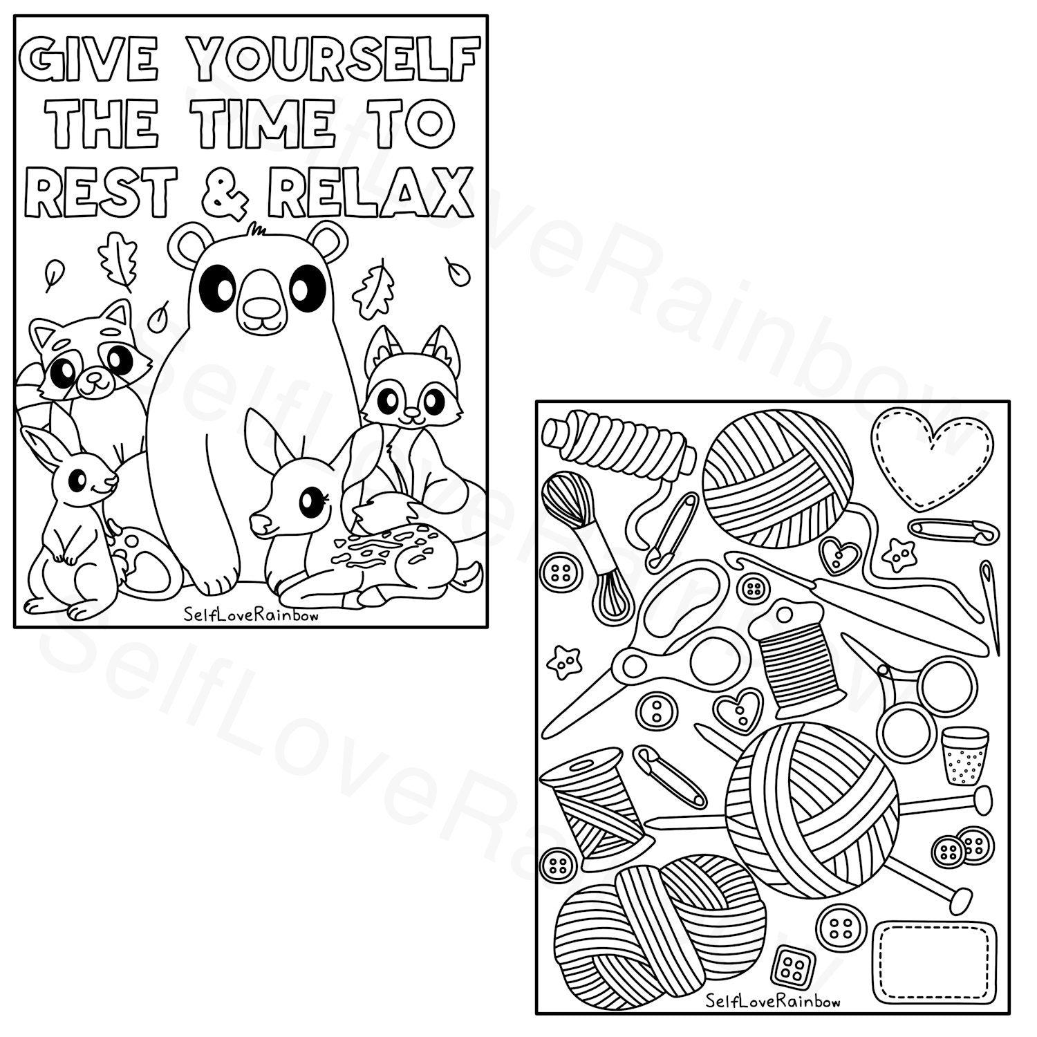 Another Cozy Hygge Coloring Page from SelfLoveRainbow