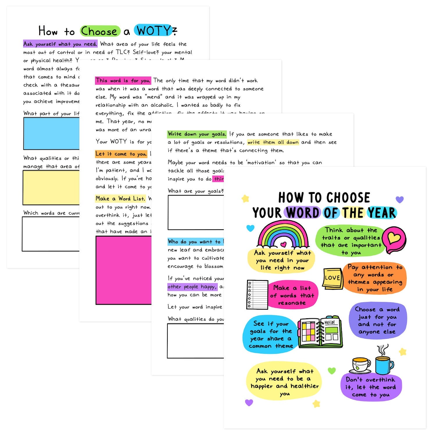 Word-of-the-Year Mini Guidebook – SelfLoveRainbow