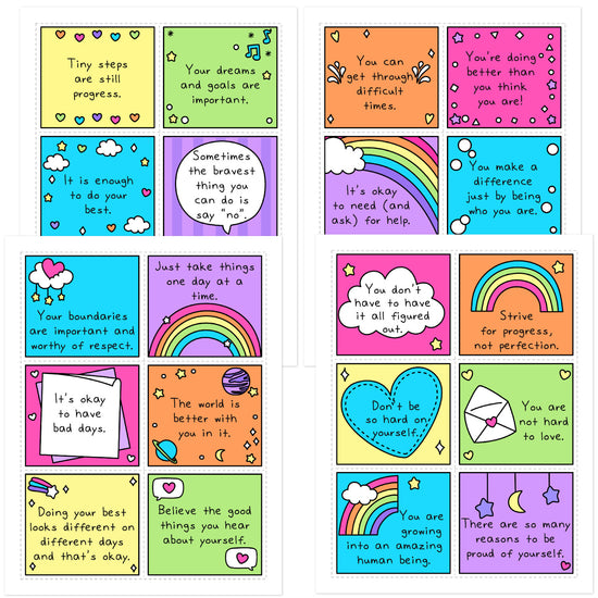 Encouragement Cards for Teens – SelfLoveRainbow