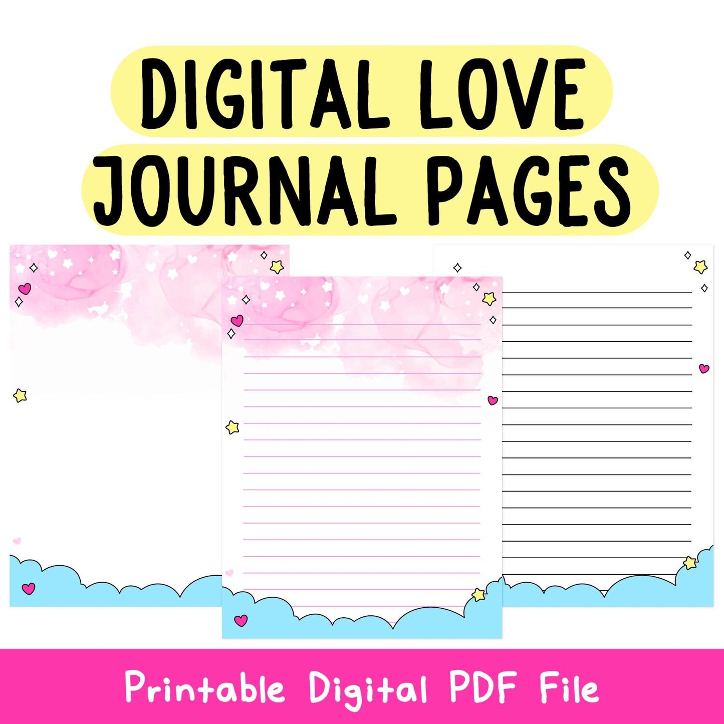 Digital Love Themed Journaling Pages