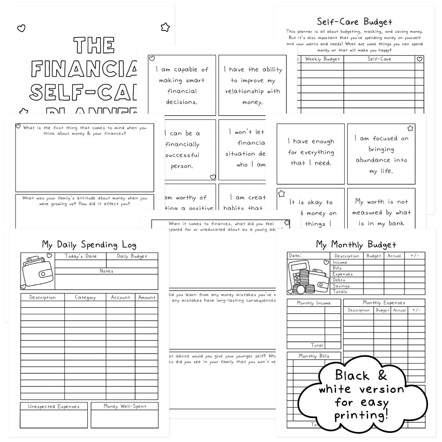 Financial Self-Care Workbook and Planner