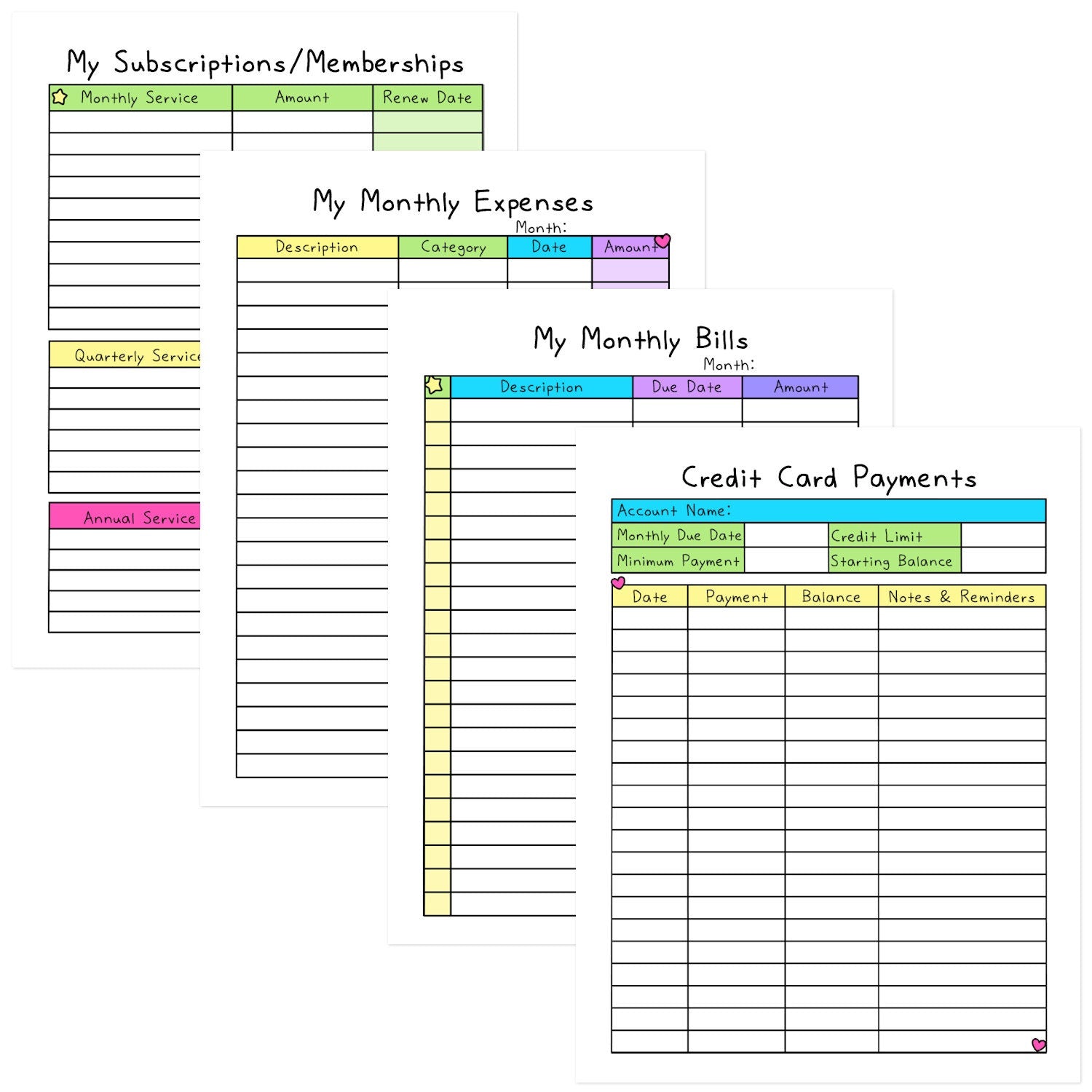Financial Self-Care Workbook and Planner
