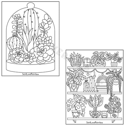 succulent coloring book Houseplant Coloring Pages – SelfLoveRainbow