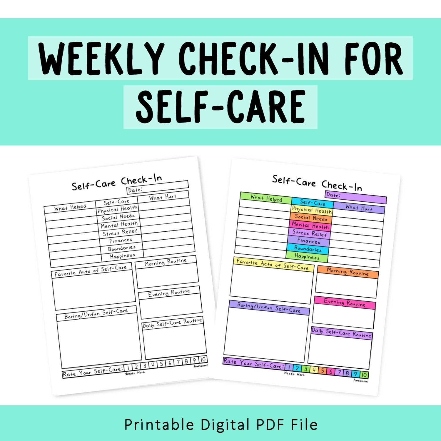 Weekly Self-Care Check-In – SelfLoveRainbow