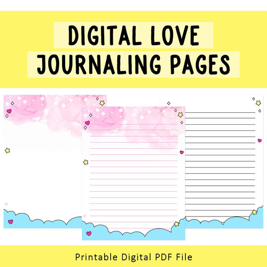 Digital Love Themed Journaling Pages