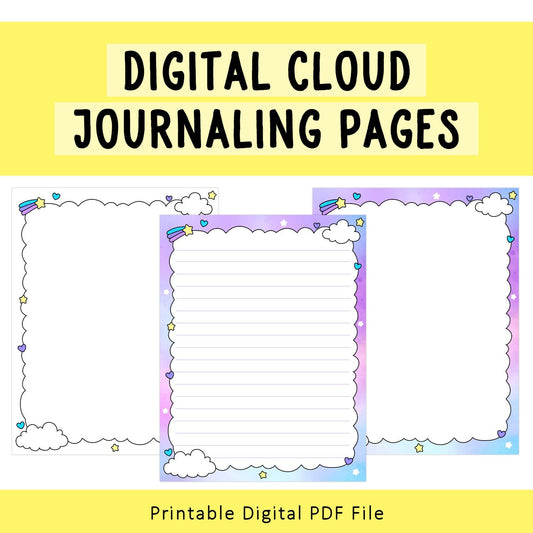 Digital Cute Cloud Themed Journaling Pages