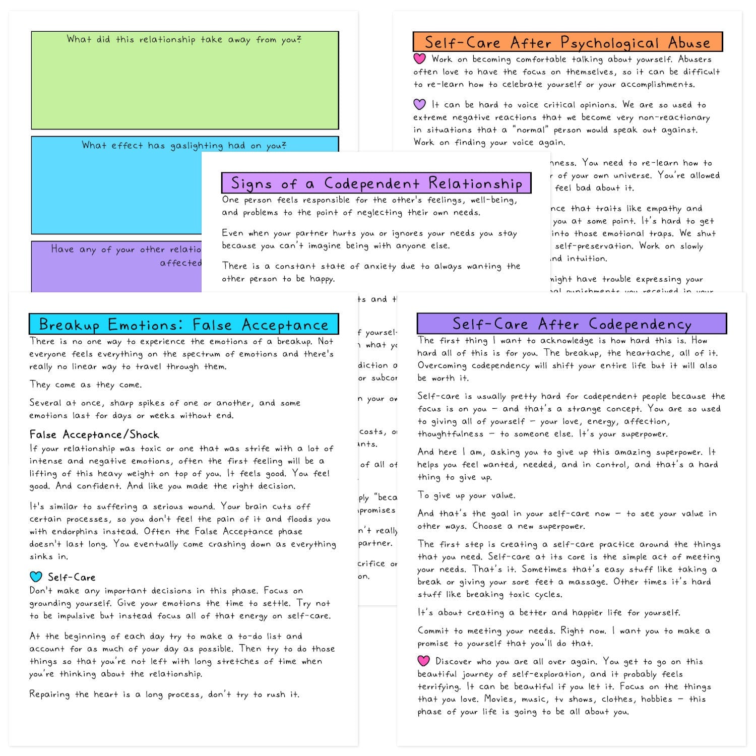 Post-Breakup Self-Care Workbook