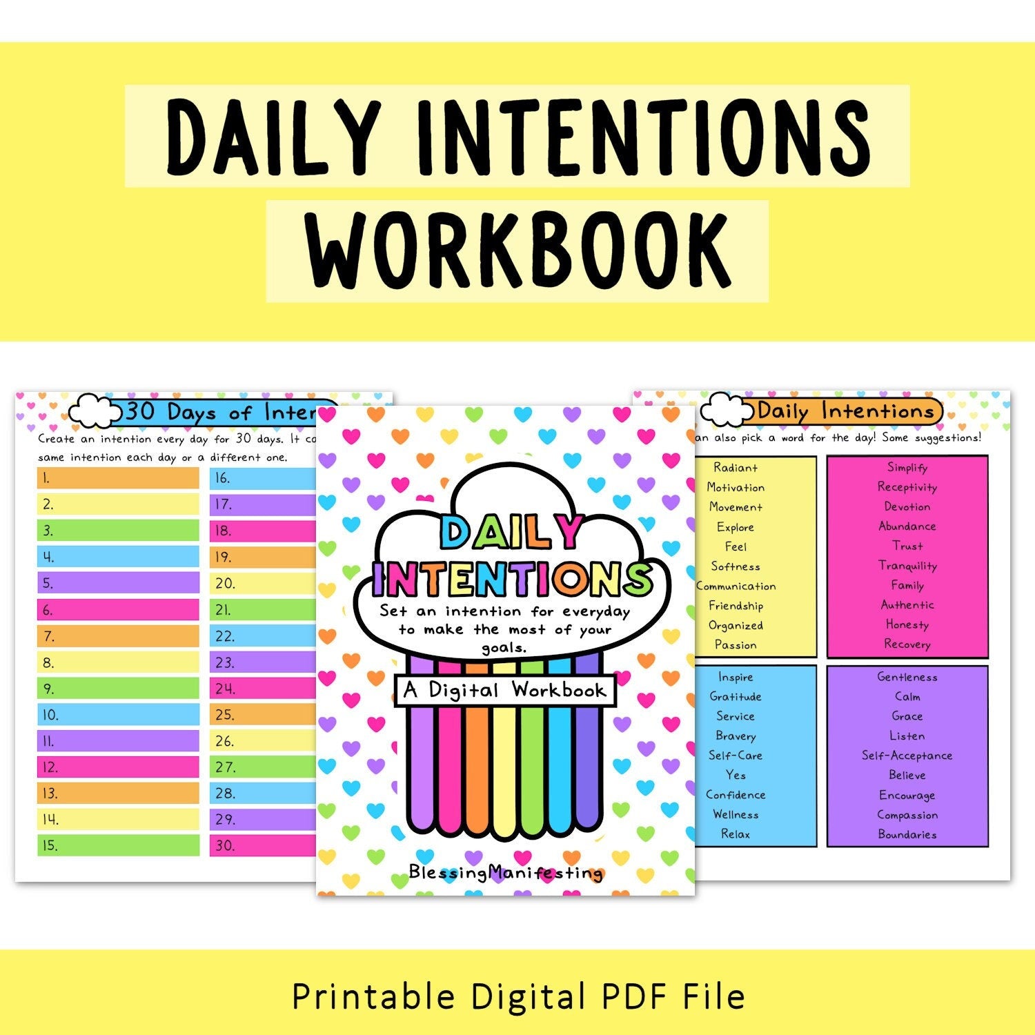 Daily Intentions Workbook