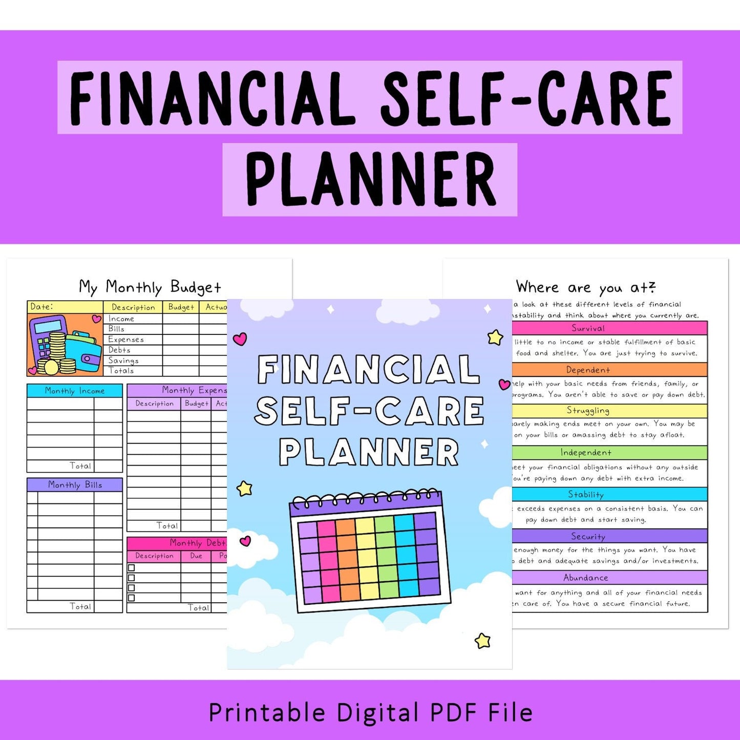 Financial Self-Care Workbook and Planner
