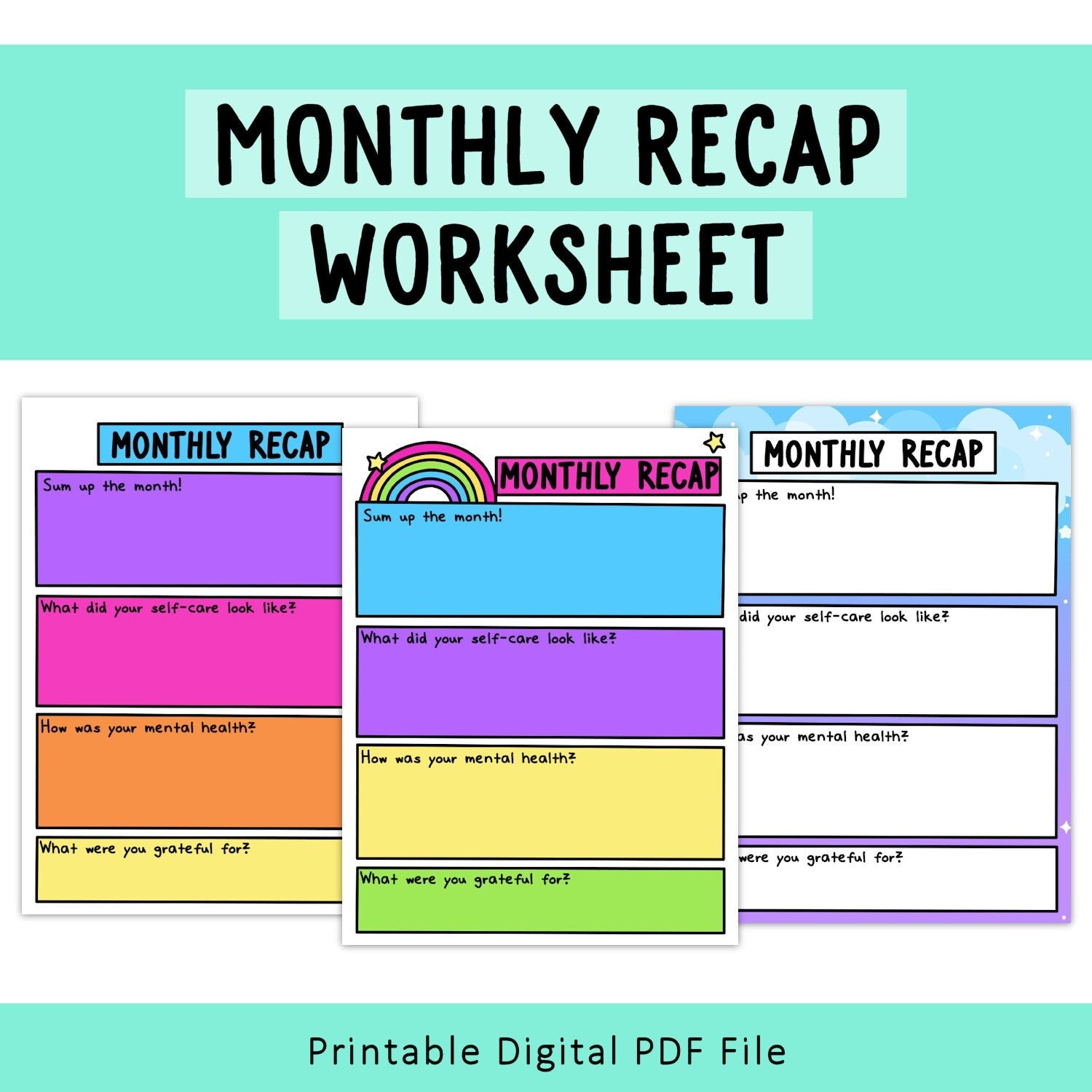 Monthly Recap Worksheet