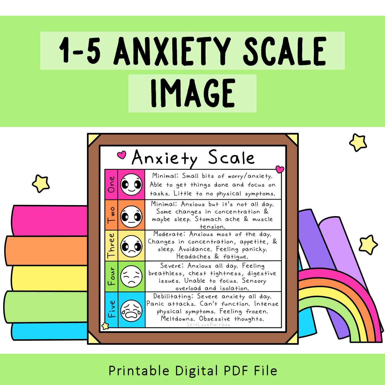 Digital Image Bundle | Printable Art | Colorful Wall Art | Classroom Poster | Coping Skills | Therapist Office | Calm Corner