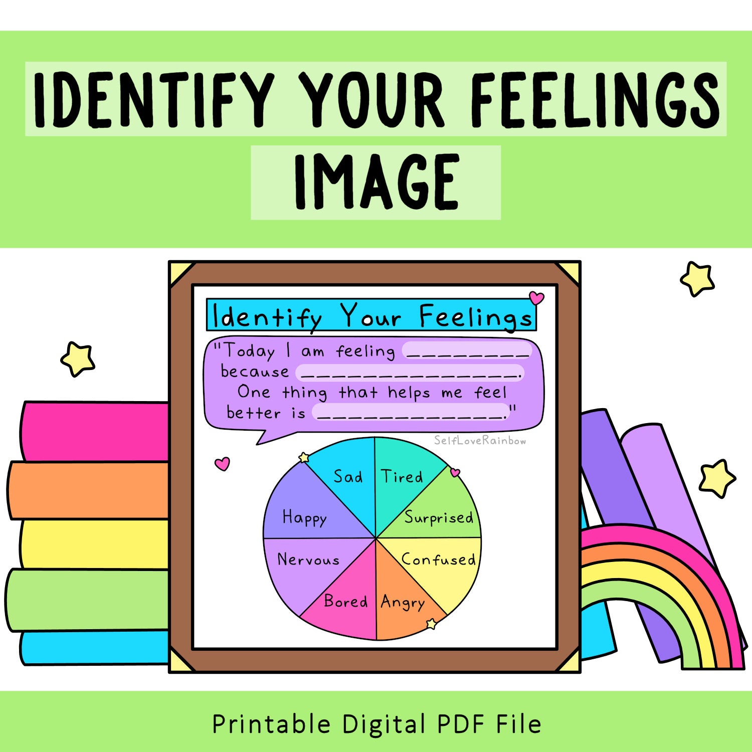 Digital Image Bundle | Printable Art | Colorful Wall Art | Classroom Poster | Coping Skills | Therapist Office | Calm Corner