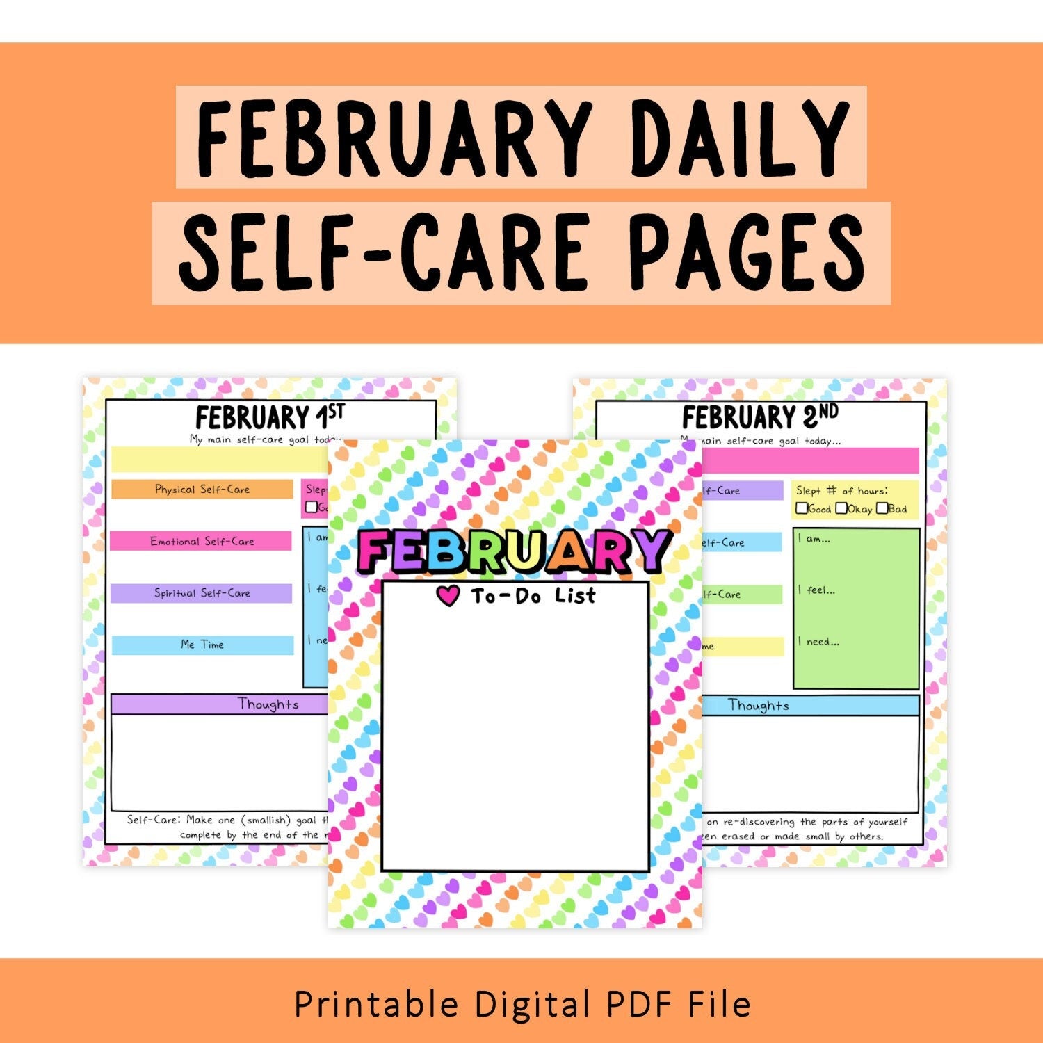 Daily Self-Care Worksheets (February)