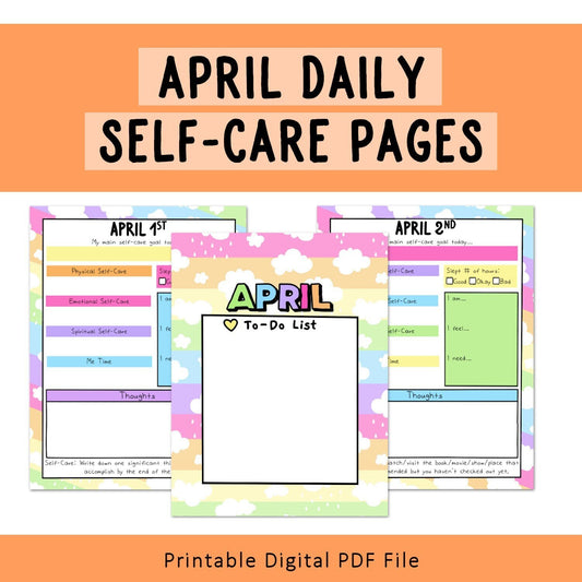Daily Self-Care Worksheets (April)