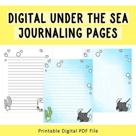 Digital Ocean-Themed Journaling Pages
