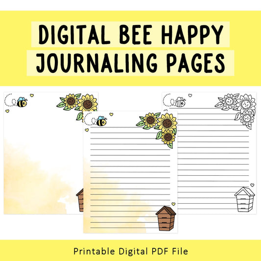 Digital Bee Happy Journaling Pages